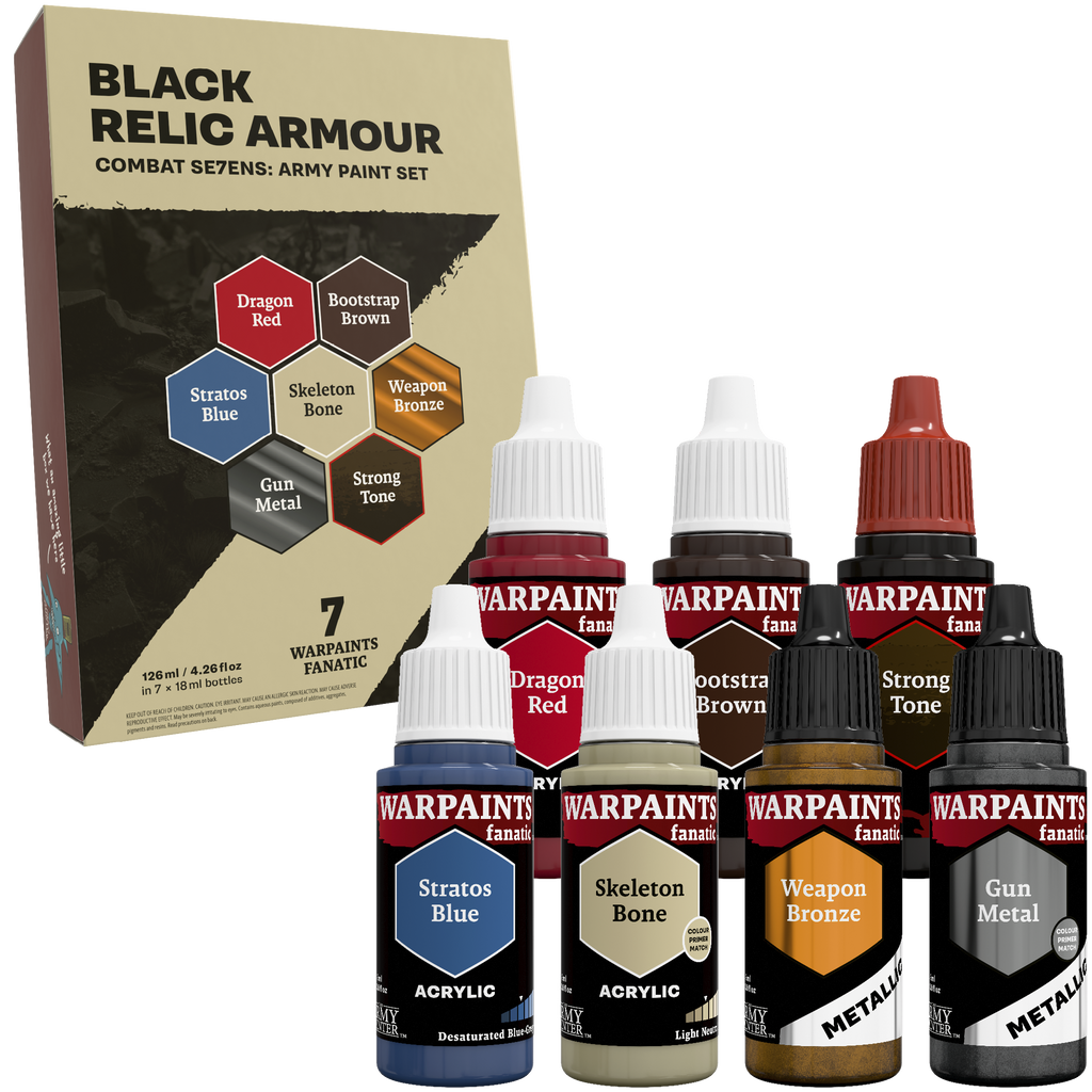 Combat Se7ens: Black Relic Armour Paint Set