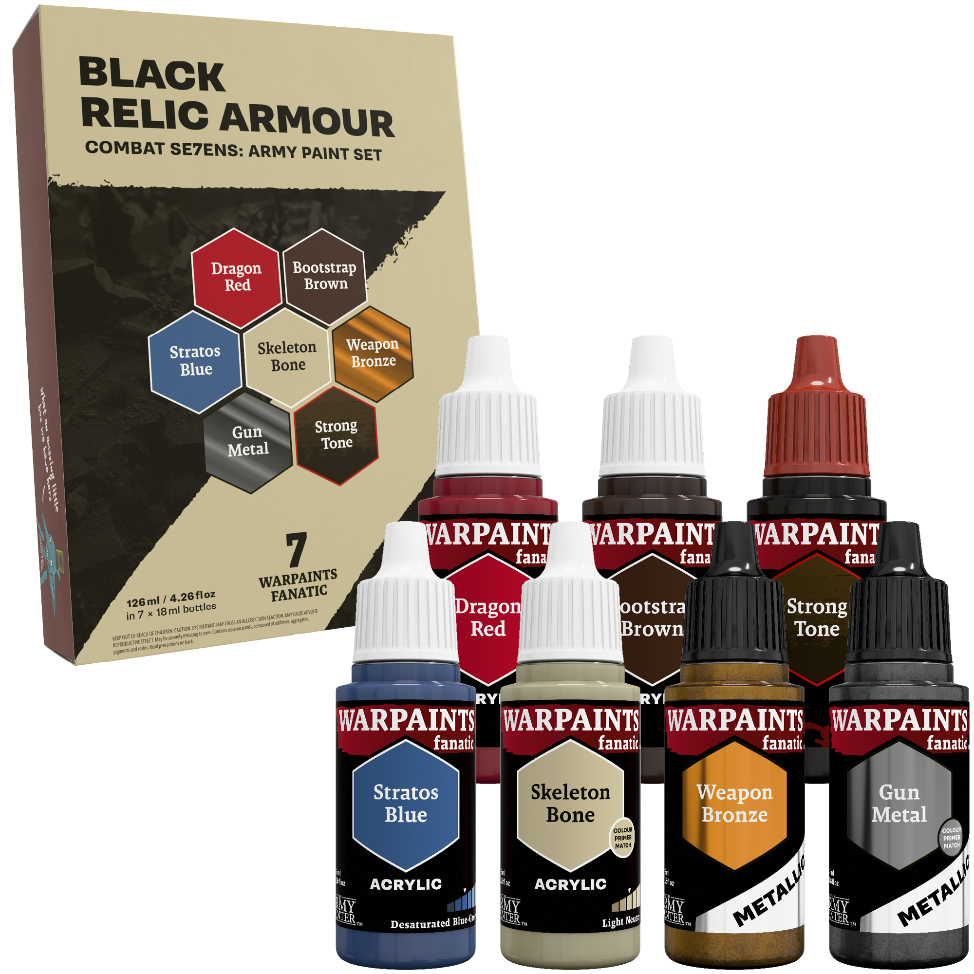 Combat Se7ens: Black Relic Armour Paint Set