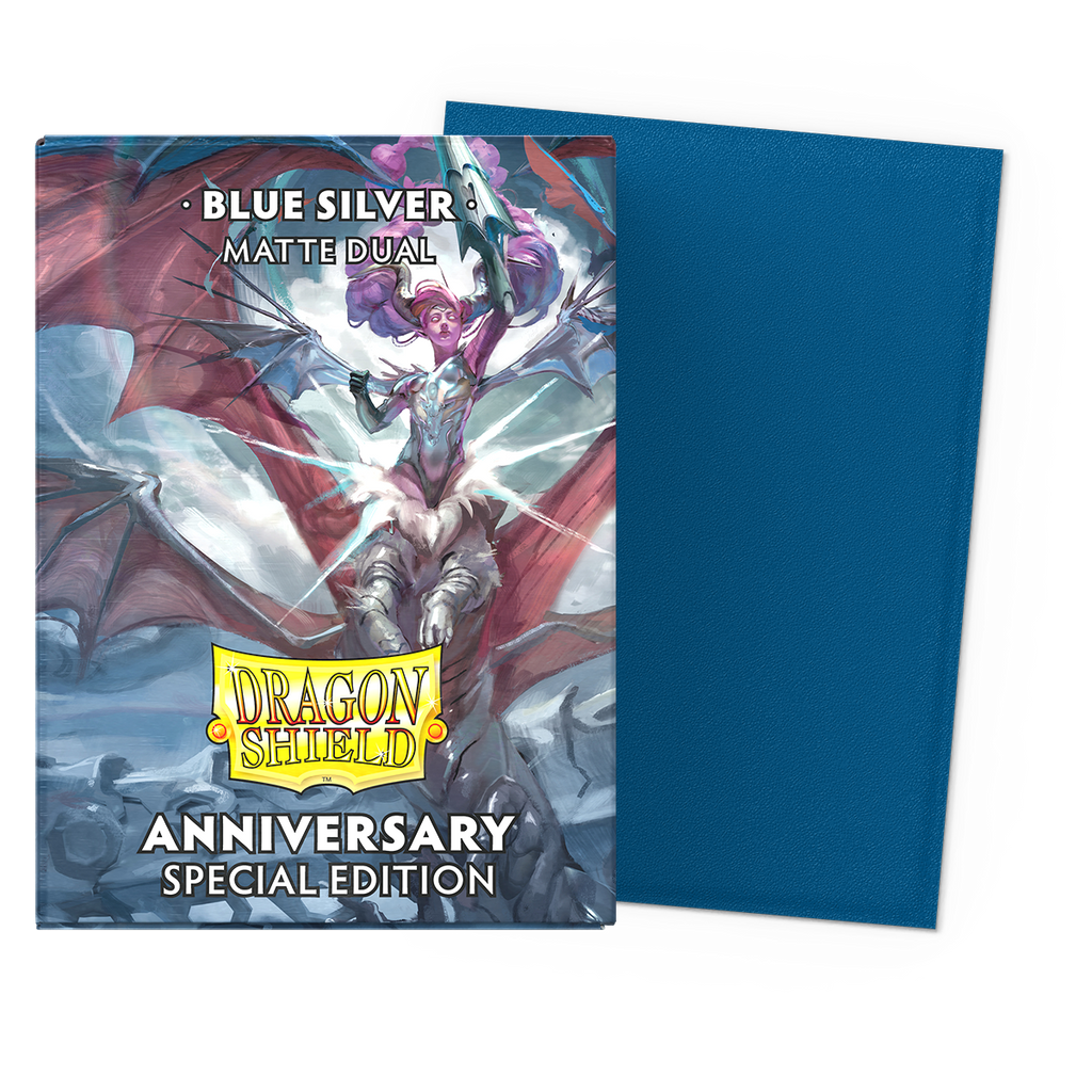 Standard Dual Sleeves: Cobalt & Silver [Matte] (100 Sleeves)