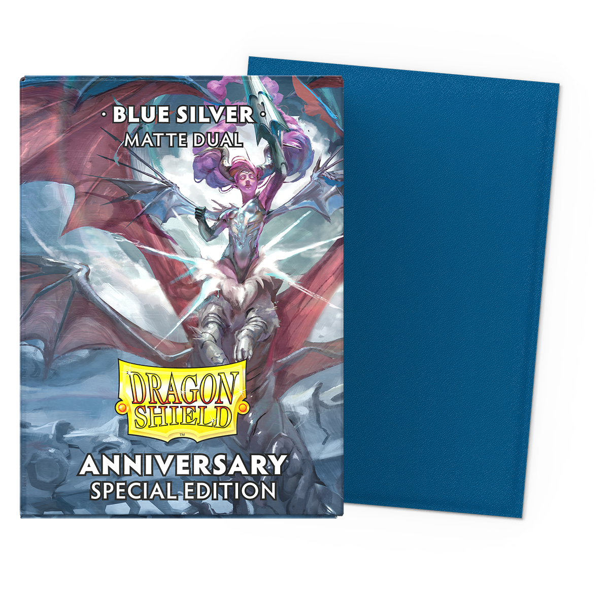Standard Dual Sleeves: Cobalt & Silver [Matte] (100 Sleeves)