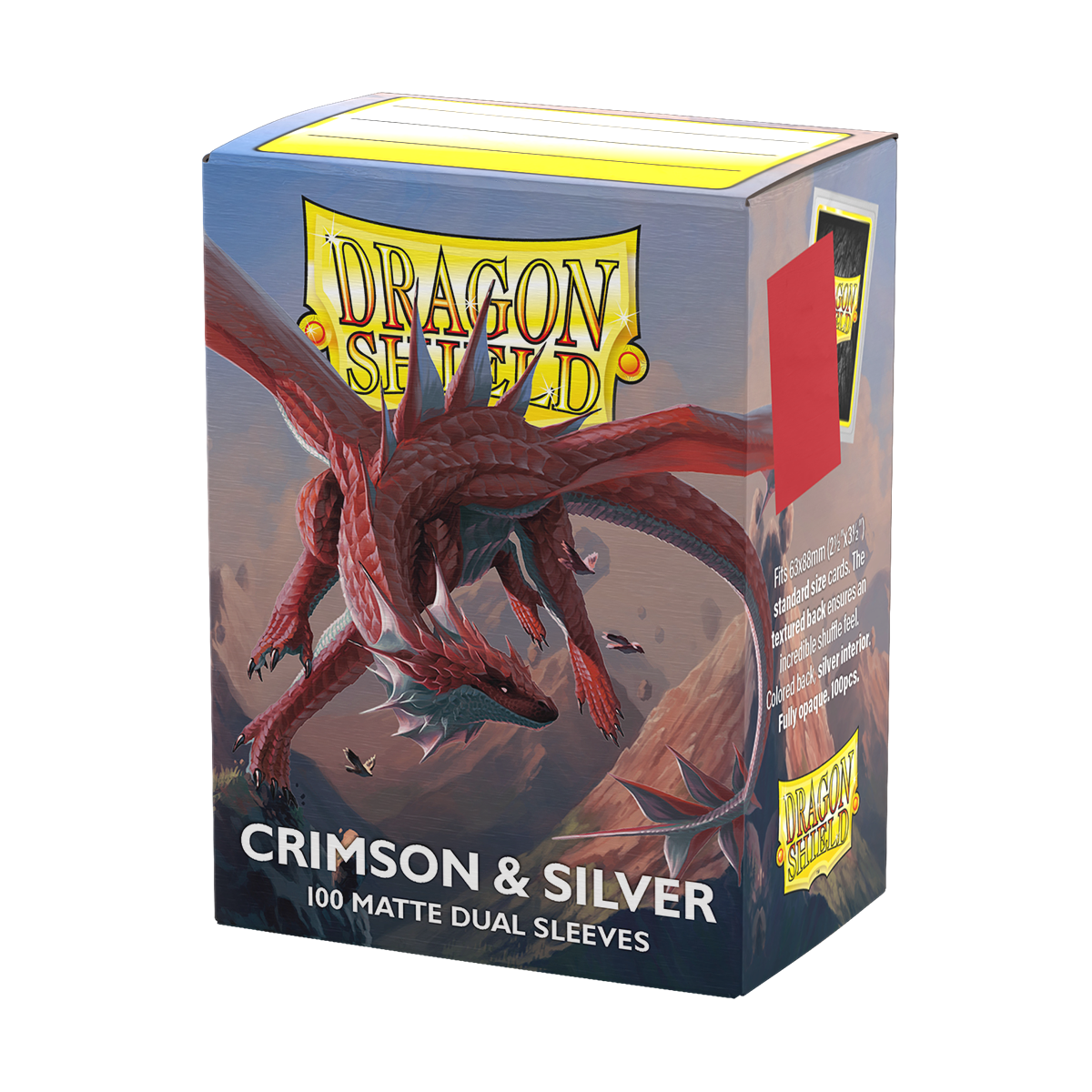 Standard Dual Sleeves: Crimson & Silver [Matte] (100 Sleeves)