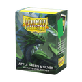 Standard Dual Sleeves: Apple Green & Silver [Matte] (100 Sleeves)