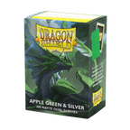 Standard Dual Sleeves: Apple Green & Silver [Matte] (100 Sleeves)