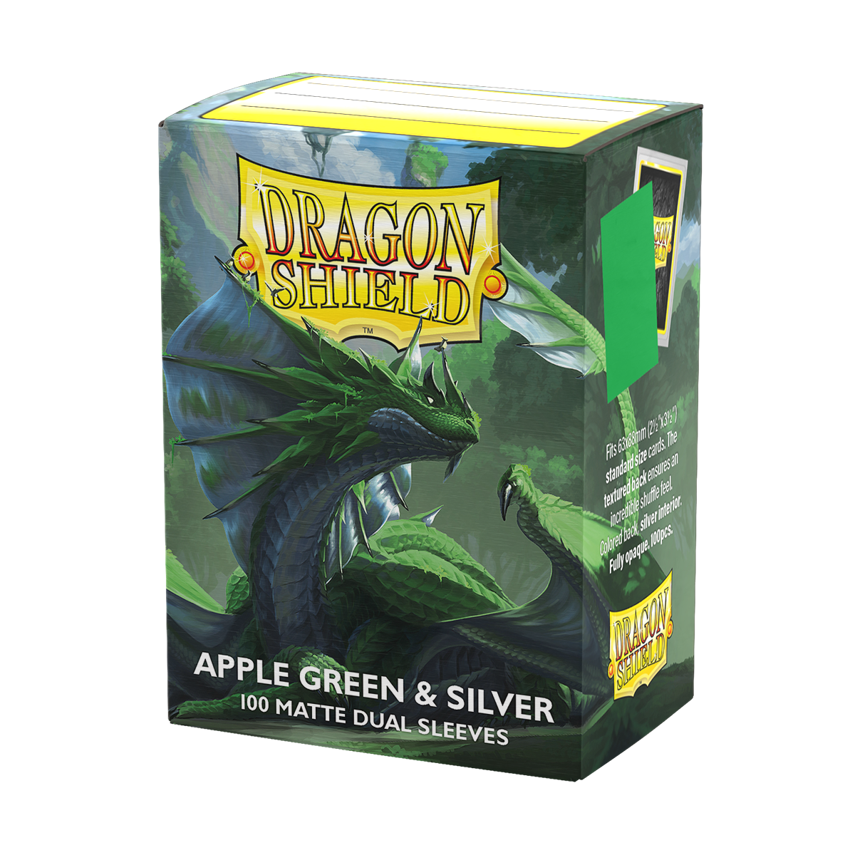 Standard Dual Sleeves: Apple Green & Silver [Matte] (100 Sleeves)