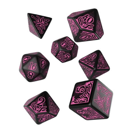 Call of Cthulhu (7th Edition): Black & magenta 7pc RPG Dice Set