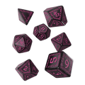 Runic: Shimmering black with magenta 7pc RPG Dice Set