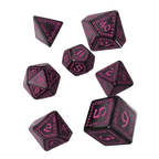Runic: Shimmering black with magenta 7pc RPG Dice Set