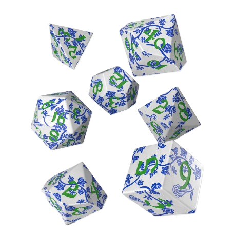 Full Art Dice™: Porcelain 7pc RPG Dice Set