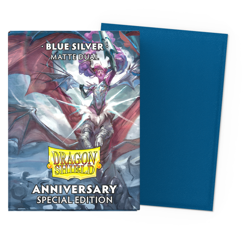 Standard Dual Sleeves: Cobalt & Silver [Matte] (100 Sleeves)
