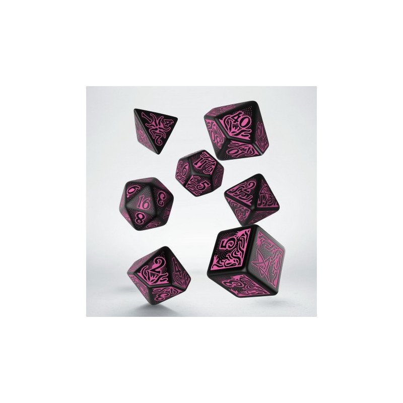 Call of Cthulhu (7th Edition): Black & magenta 7pc RPG Dice Set