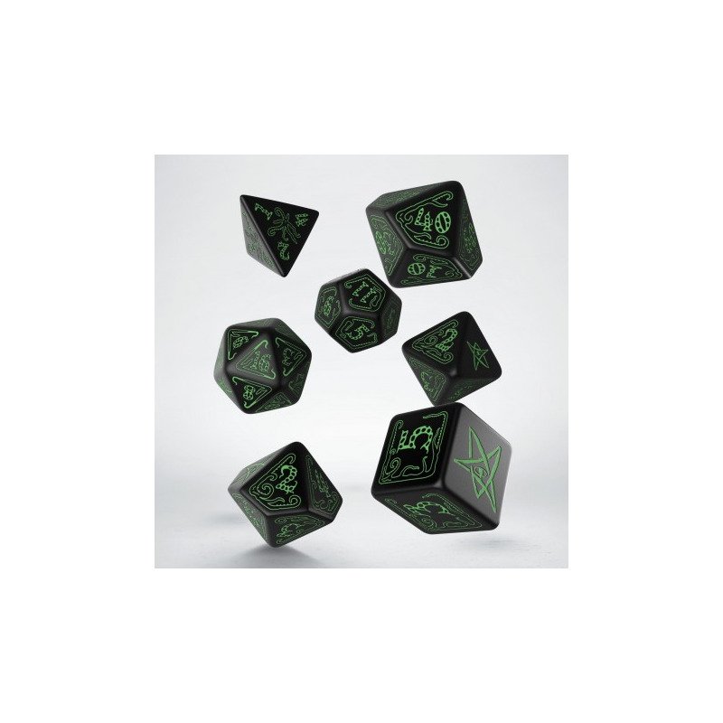 Call of Cthulhu: Black & green 7pc RPG Dice Set