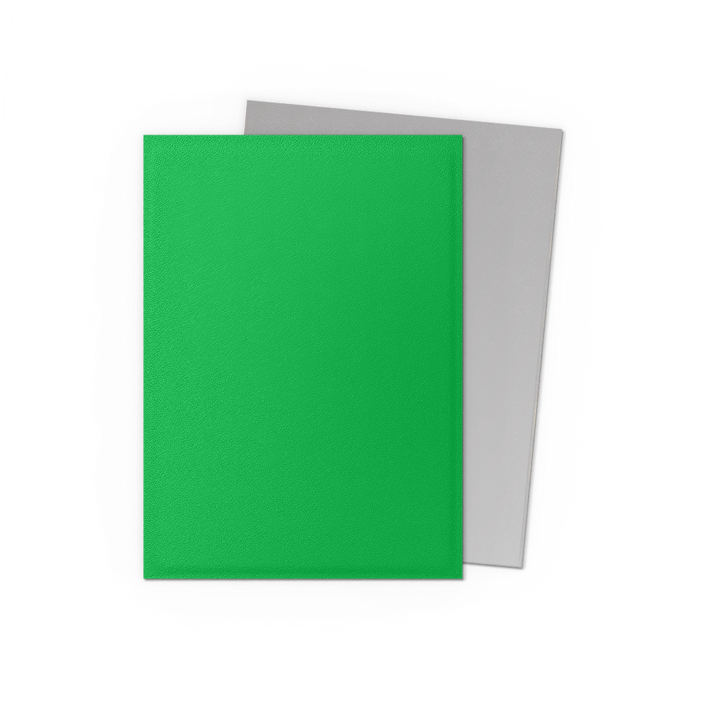 Standard Dual Sleeves: Apple Green & Silver [Matte] (100 Sleeves)