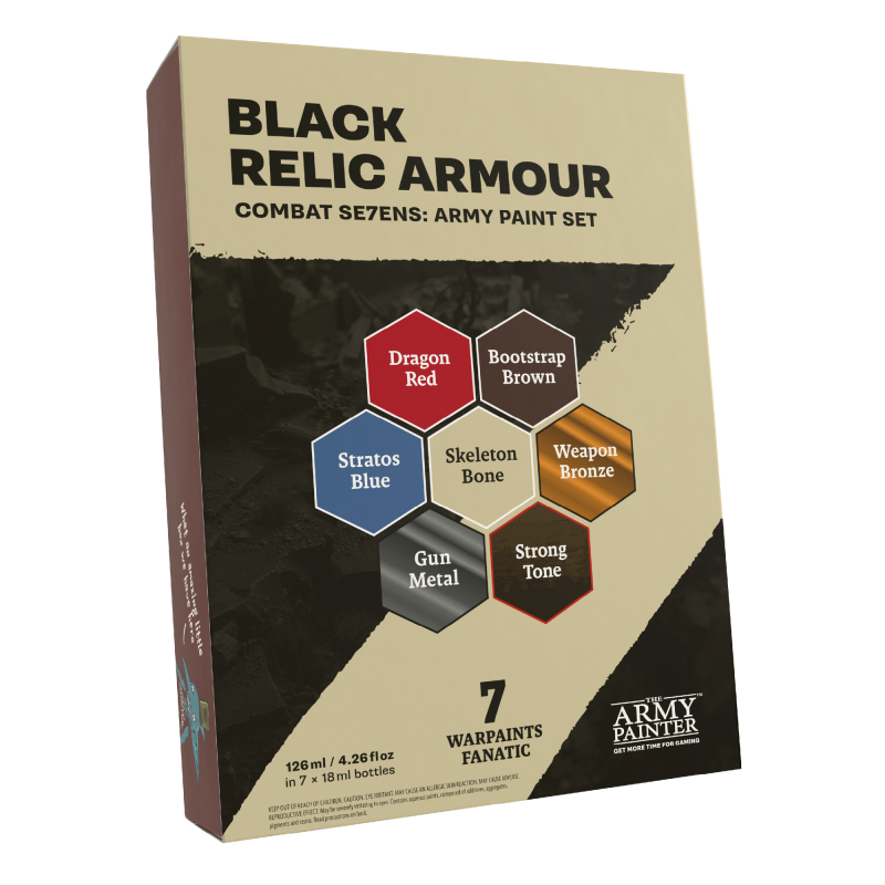 Combat Se7ens: Black Relic Armour Paint Set